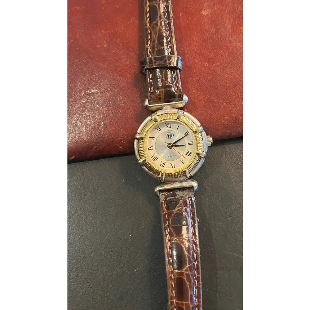 VTG women's PDH Watch, Two Tone with Leather Band